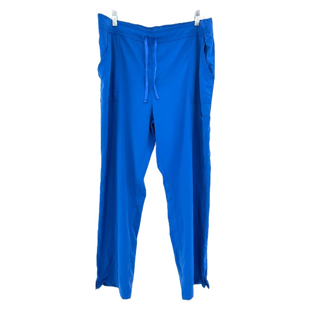 Urbane XL Womens Blue Straight Leg Cargo Uniform Scrubs Bottoms
